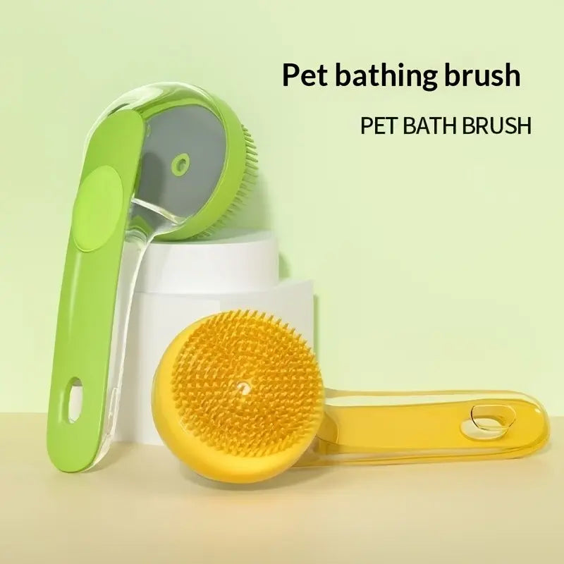 2-In-1 Pet Bath Brush & Shampoo Dispenser | Silicone Dog Grooming Massage Scrubber