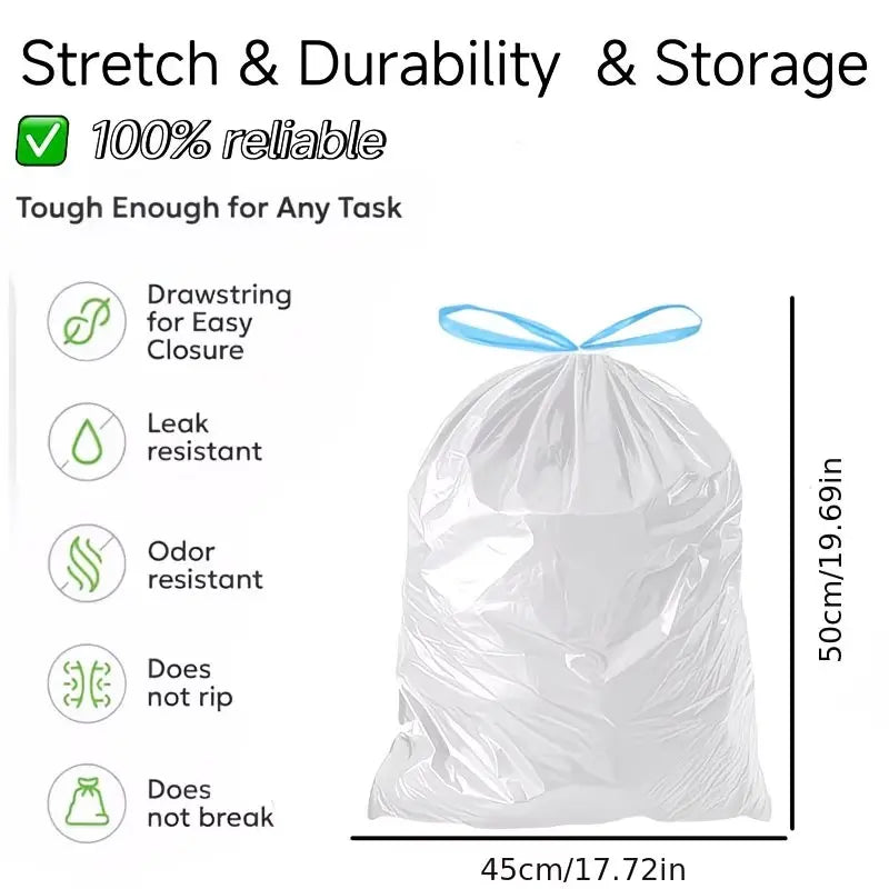 5 Rolls/10 Rolls 4 Gallon Thick Pet Poop Bags, Leak-Proof Drawstring Cat Litter Bags, Litter Box Tray, Large Capacity Dog Waste Bags, Durable Home Cleaning Trash Bags