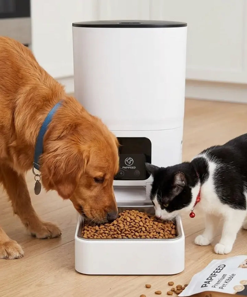 App-Controlled Wi-Fi Automatic Feeder for Dogs and Cats, Plastic-Steel Construction, Auto-Feeding Function, Washable Parts