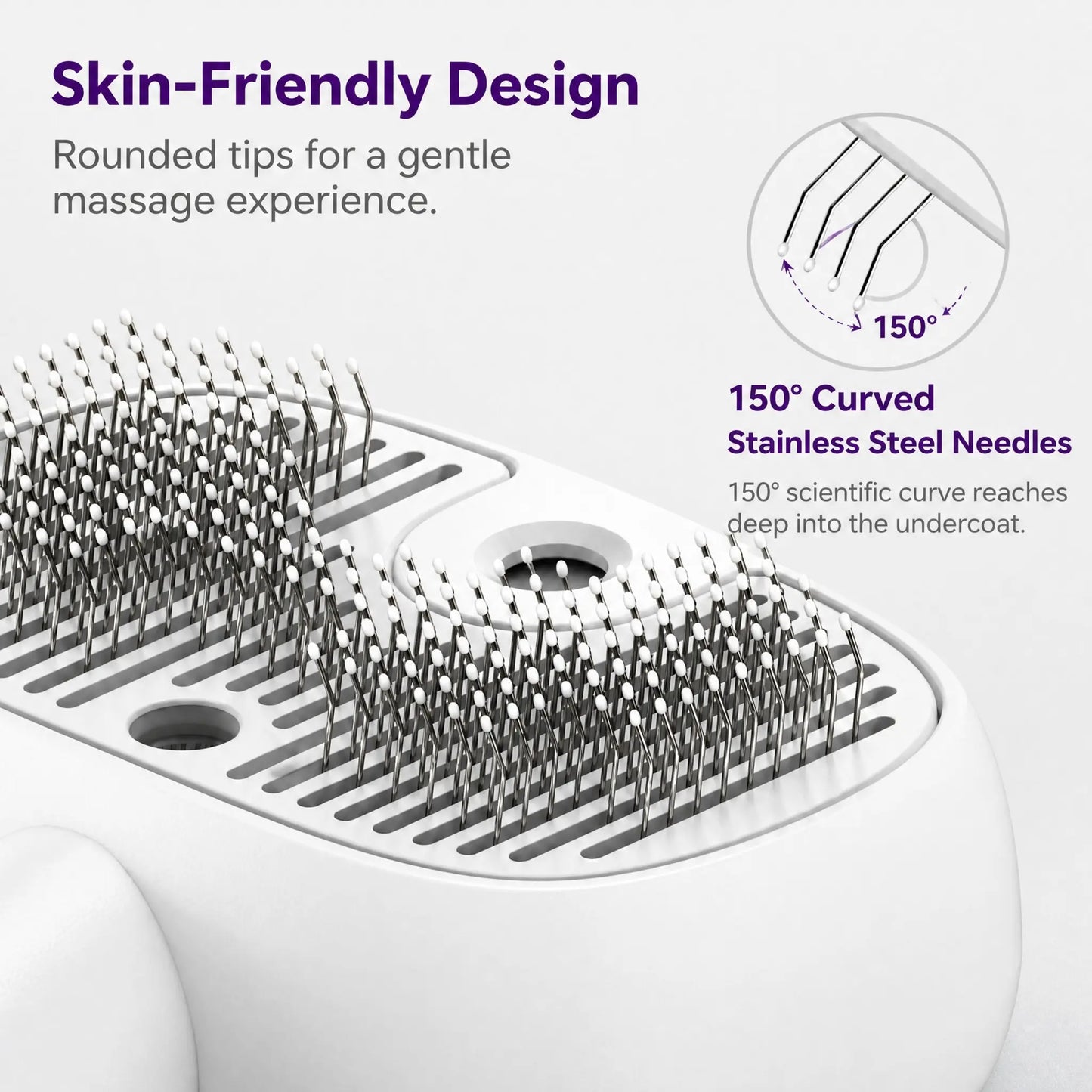 Pet Grooming Brush with Steam & UV Sanitizing, 3-In-1 Pet Hair Remover, 150° Curved Stainless Steel Needles, Nano-Mist Anti-Static Technology, One-Click Hair Release, USB Rechargeable for Dogs & Cats
