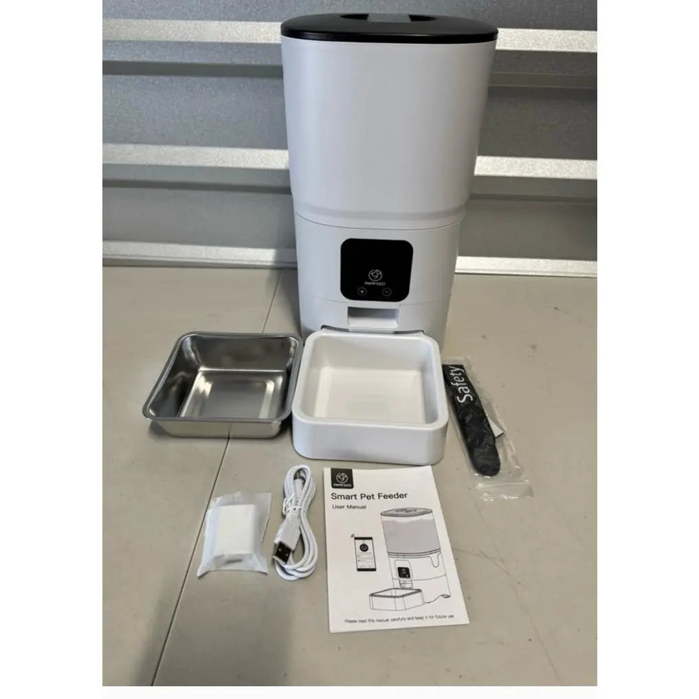 App-Controlled Wi-Fi Automatic Feeder for Dogs and Cats, Plastic-Steel Construction, Auto-Feeding Function, Washable Parts