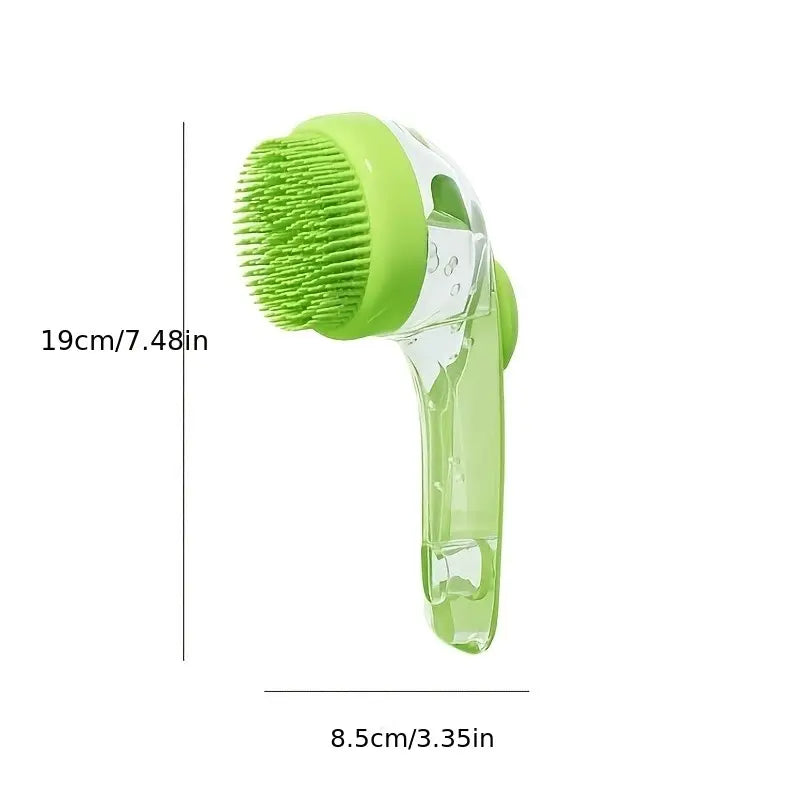 2-In-1 Pet Bath Brush & Shampoo Dispenser | Silicone Dog Grooming Massage Scrubber