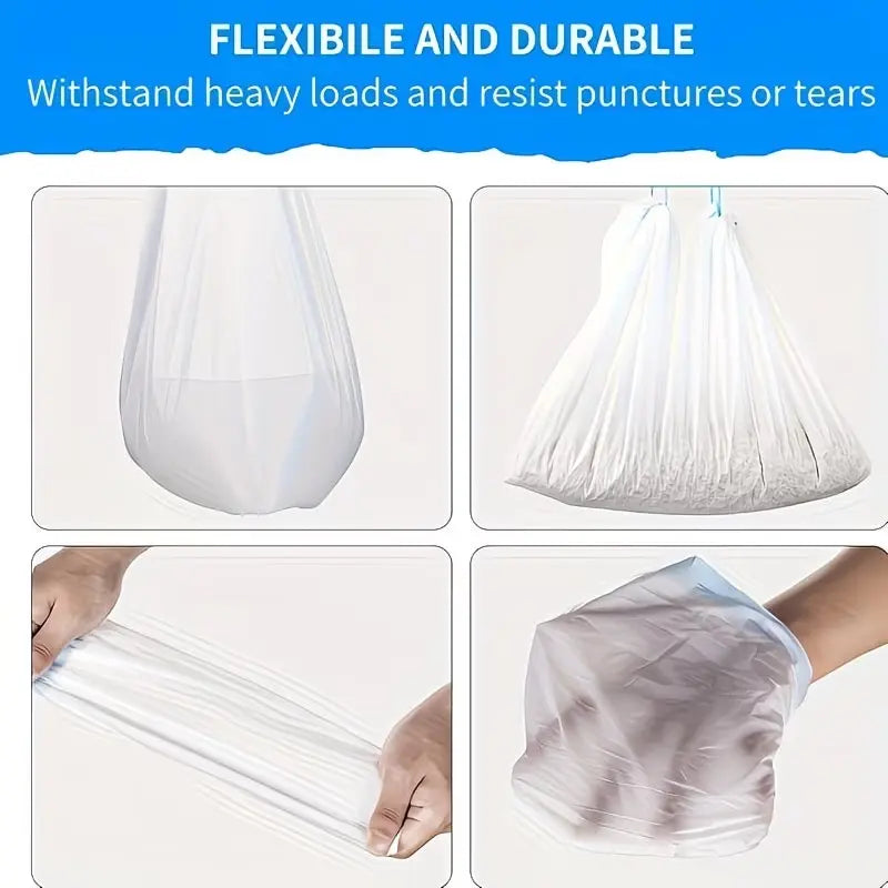 5 Rolls/10 Rolls 4 Gallon Thick Pet Poop Bags, Leak-Proof Drawstring Cat Litter Bags, Litter Box Tray, Large Capacity Dog Waste Bags, Durable Home Cleaning Trash Bags
