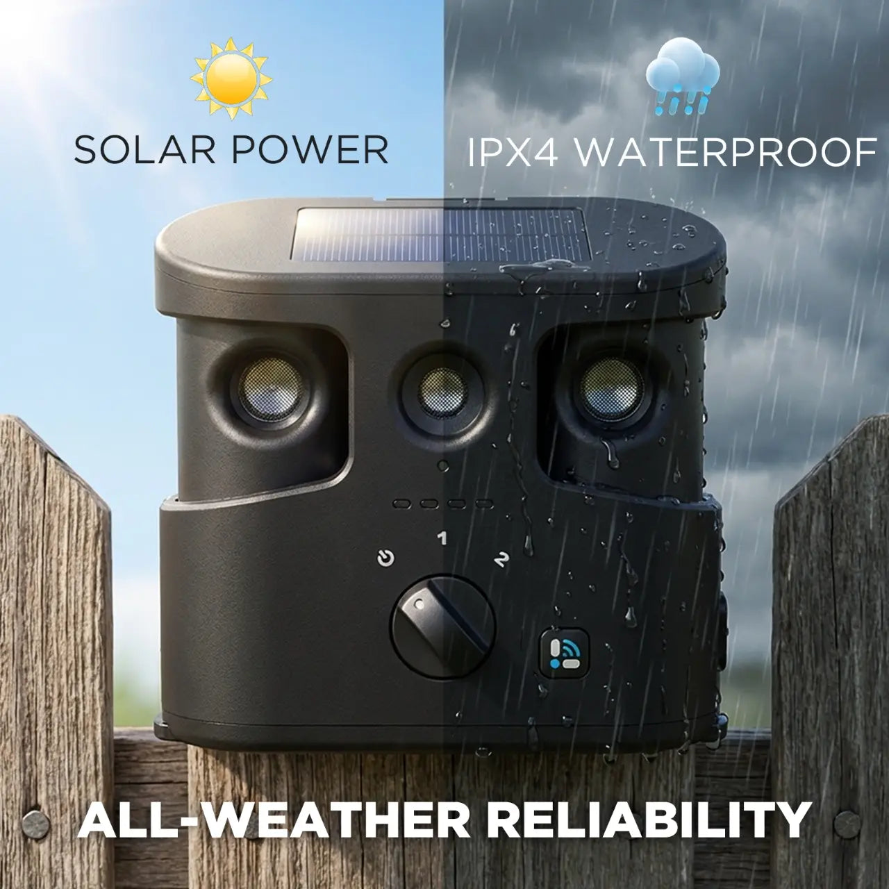 180° Solar Dog Barking Control Device-Outdoor anti Barking Device for All Dog Breeds, Humane No-Bark Trainer, IPX4 Waterproof, Ultrasonic Dog Barking Deterrent with APP Data Report, Dual Speakers & Adjustable Frequency, Dog Accessories