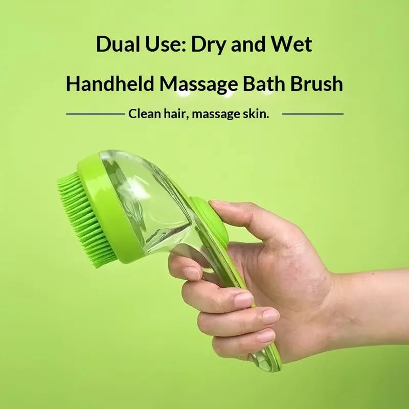 2-In-1 Pet Bath Brush & Shampoo Dispenser | Silicone Dog Grooming Massage Scrubber