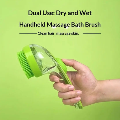 2-In-1 Pet Bath Brush & Shampoo Dispenser | Silicone Dog Grooming Massage Scrubber