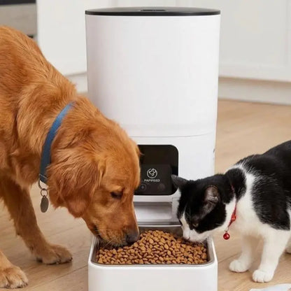 App-Controlled Wi-Fi Automatic Feeder for Dogs and Cats, Plastic-Steel Construction, Auto-Feeding Function, Washable Parts