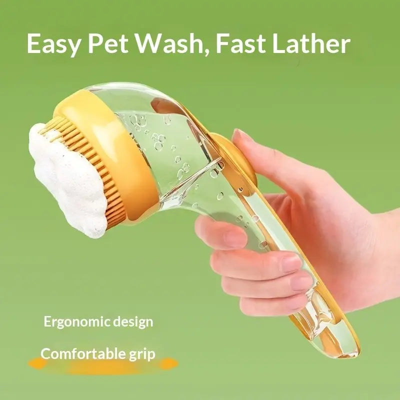 2-In-1 Pet Bath Brush & Shampoo Dispenser | Silicone Dog Grooming Massage Scrubber