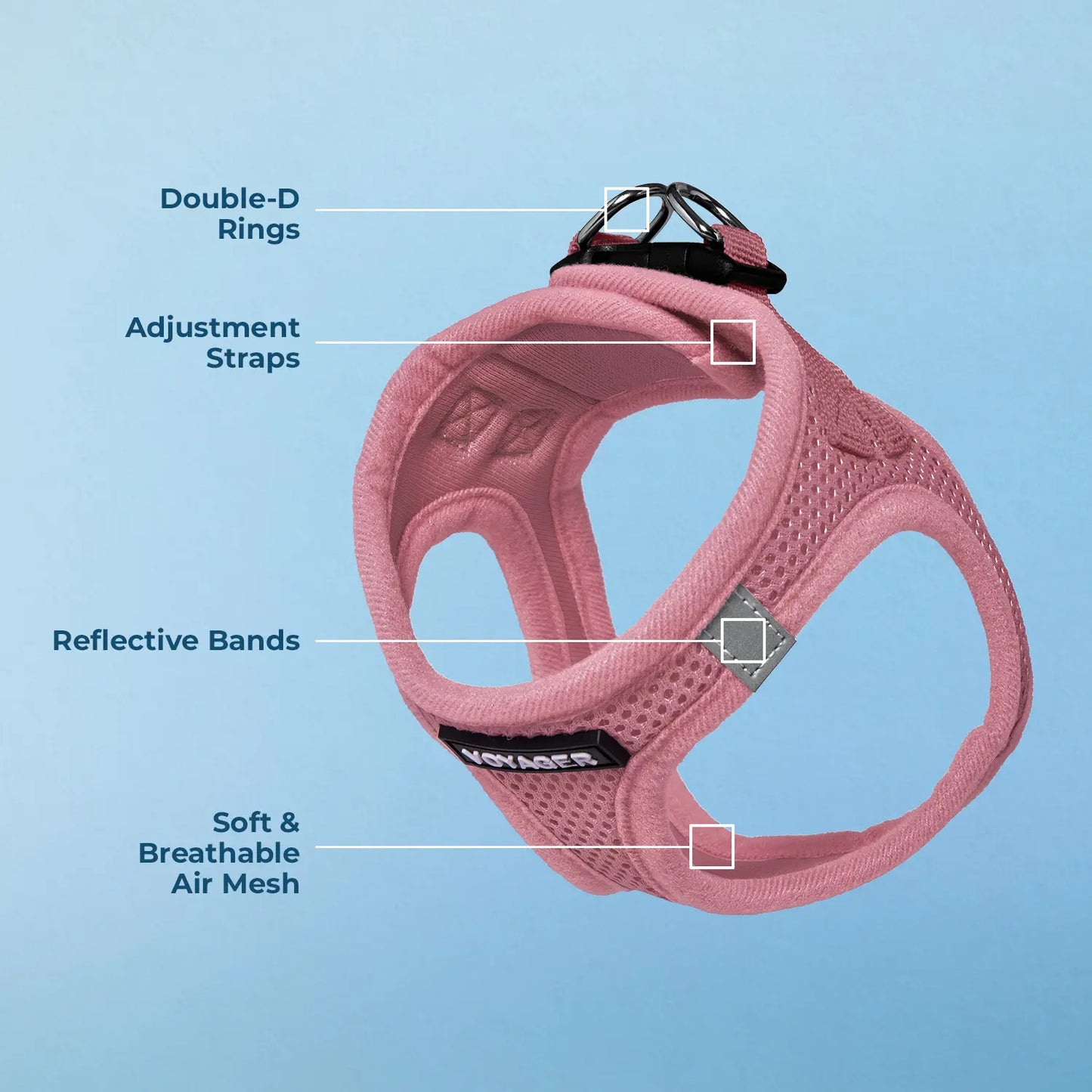 Voyager Step-In Air Dog Harness No Pull - Breathable All Weather Mesh, Lightweight Adjustable Vest for Small Medium Dogs & Cats - Reflective, Triple Security, Easy Step-In Design by Best Pet Supplies