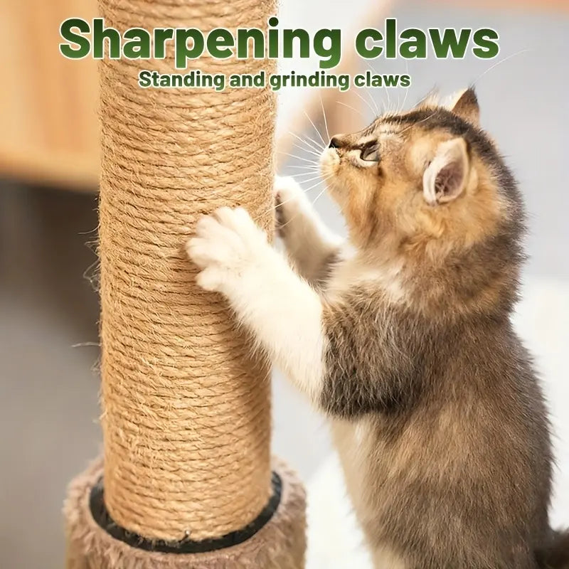 【Summervibes】2026 New Cat Scratching Post 36.22” Palm Tree Sisal Cat Tree Tower with Interactive Toys Stable Base Multi-Level Climber for Indoor Cats Small Space Use Cat Stuff for Indoor